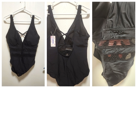 Husmeu black swimsuit 3x (really fits like xl) - Picture 1 of 3